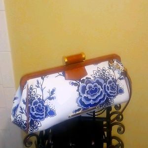 BRAHMIN BLUE DELFT SATCHEL